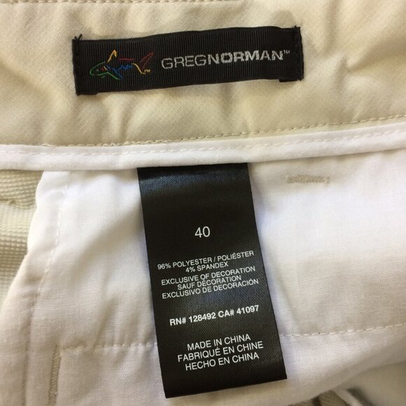 Greg Norman Mens Golf Shorts Lightweight Zipper Pocket Stretch Beige Size 40 - Picture 3 of 4